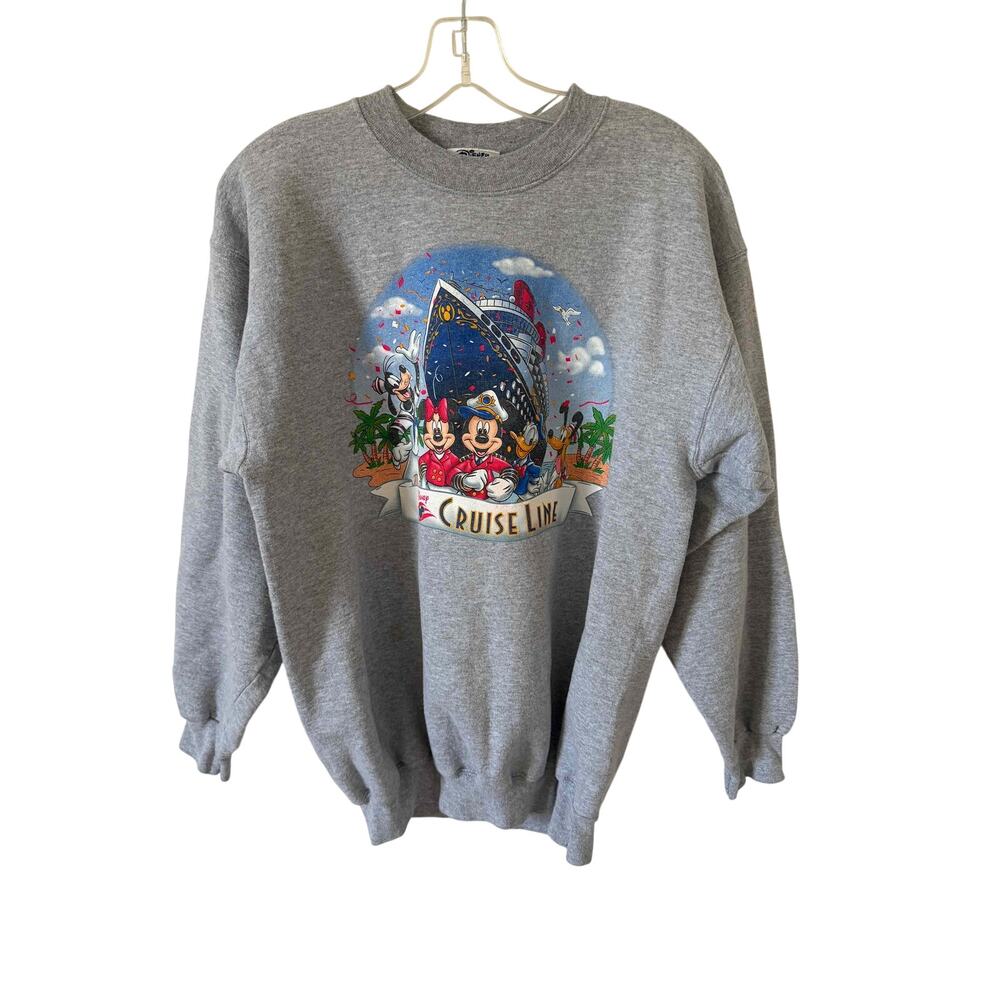 Disney Cruise Line Official Vintage Crewneck Sweatshirt Gray Size Medium